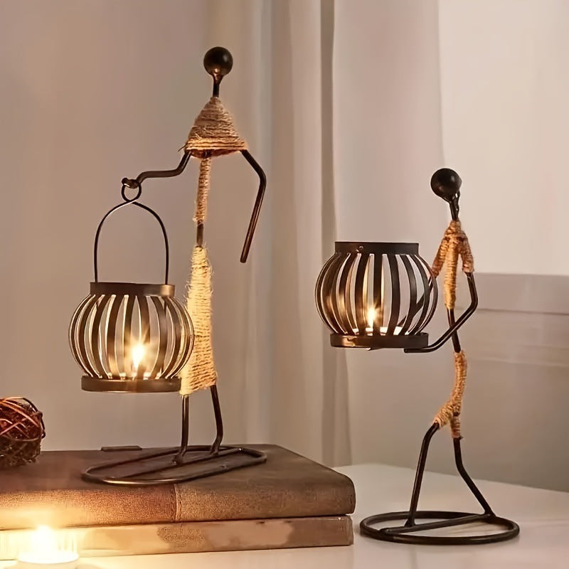 Wrought iron candle holder for home décor