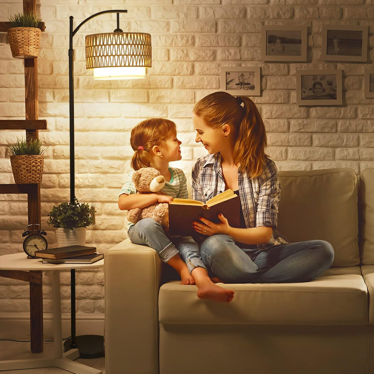 Modern Arc Floor Lamp with Dimmable LED Bulb