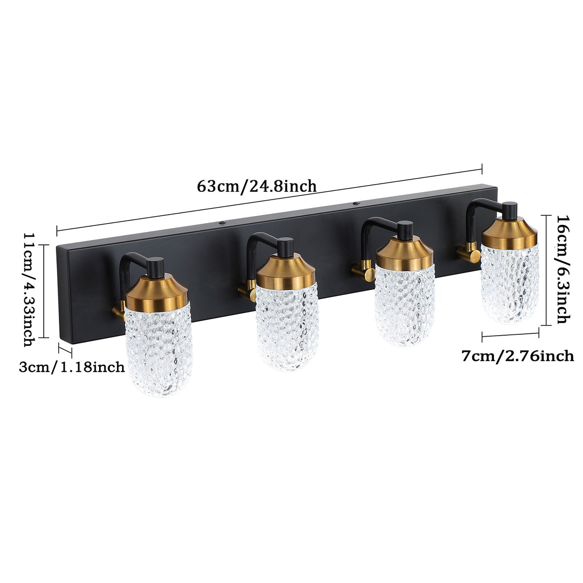 4-Bulb LED Vanity Light for Bathroom