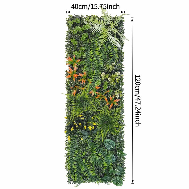 40×120cm Artificial Green Wall Panel – Faux Plant Grass Mat for Door, Background Wall, Party &amp; Home Decor