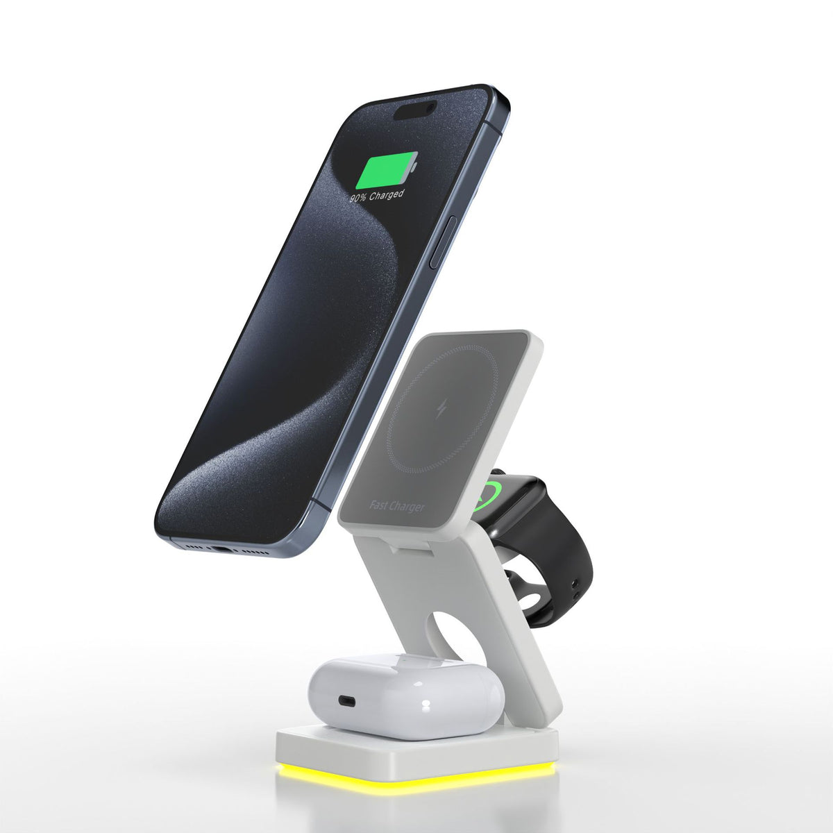 3 in 1 Wireless Charger Magnetic Foldable Charger For iphone charger power Adapter Charging Stand &amp; Holder