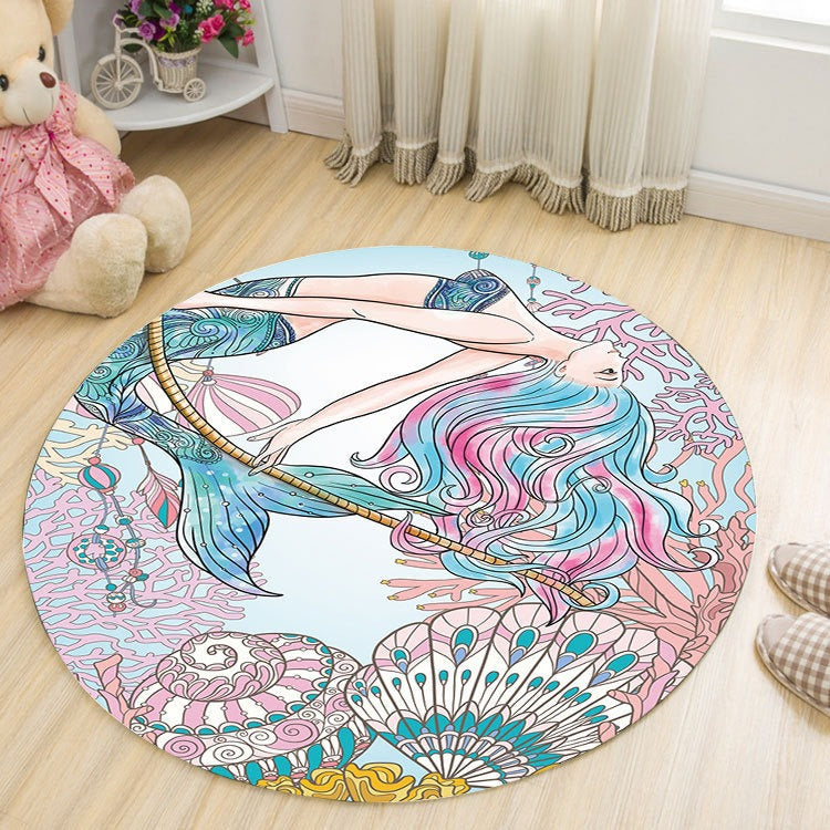 Round Plush Living Room Carpet | Soft Floor Rug
