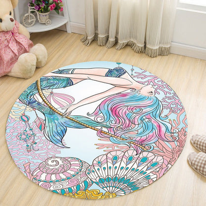 Round Plush Living Room Carpet | Soft Floor Rug