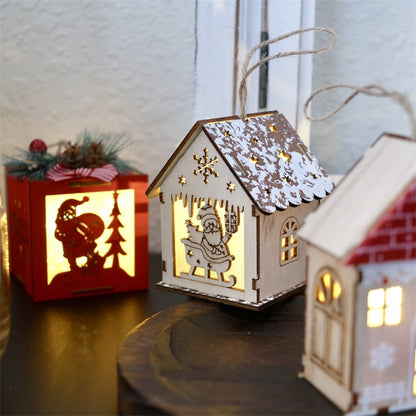 Wooden Christmas Light-Up House Decoration