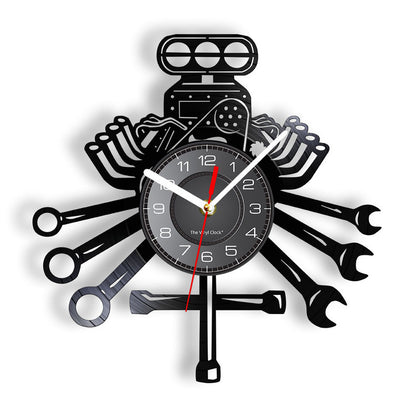 Phonograph Record Wall Clock Car Maintenance Decoration Personalized Wall Clock Wall Clock Wall Clock Hanging Decoration