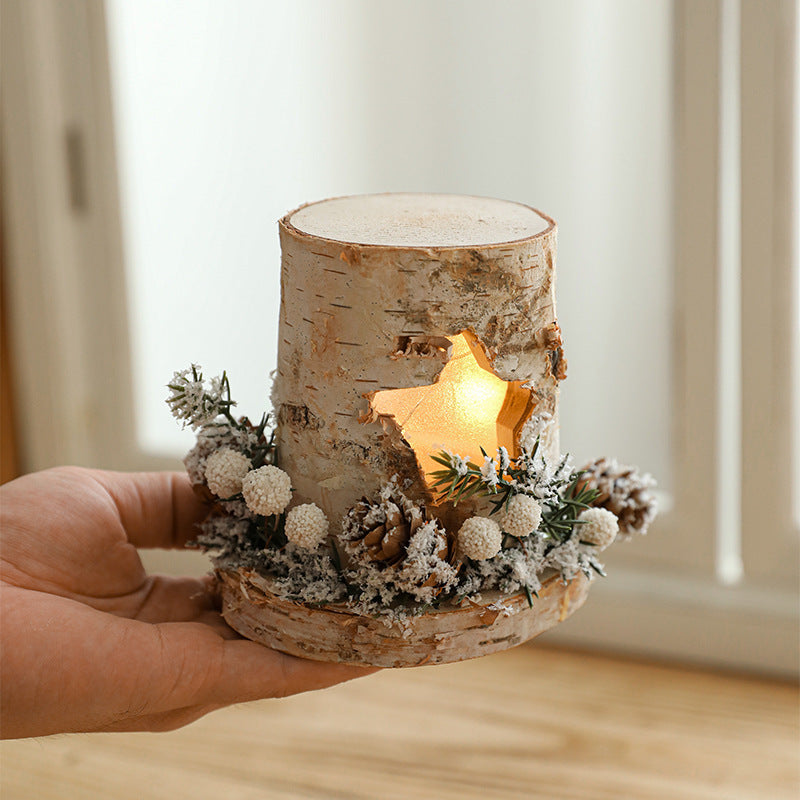 Wooden Christmas LED Desk Lamp Ornament