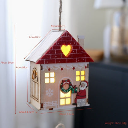 Wooden Christmas Light-Up House Decoration