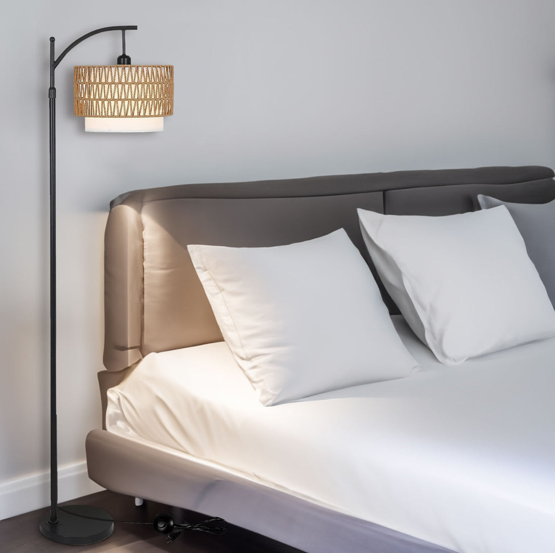 Modern arc floor lamp with dimmable LED