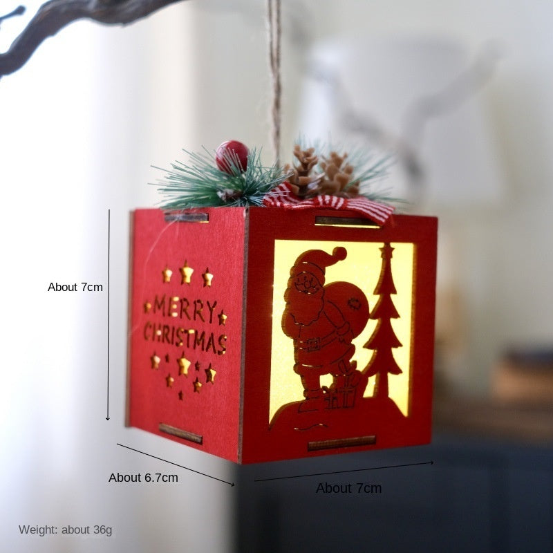 Wooden Christmas Light-Up House Decoration