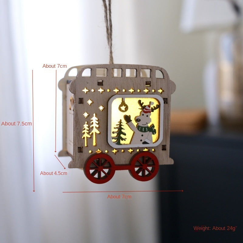 Wooden Christmas Light-Up House Decoration