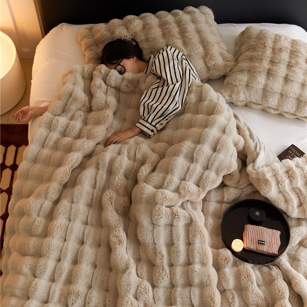 Double sided thickened office nap blanket sofa cover blanket