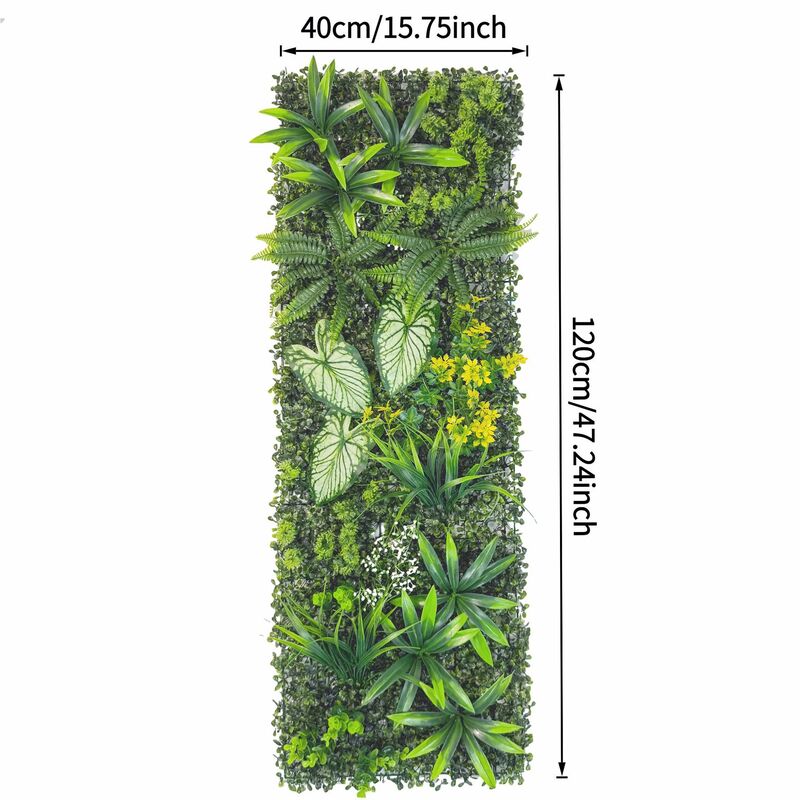 40×120cm Artificial Green Wall Panel – Faux Plant Grass Mat for Door, Background Wall, Party &amp; Home Decor