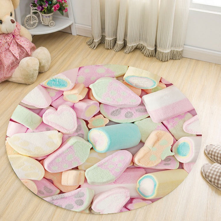 Round Plush Living Room Carpet | Soft Floor Rug