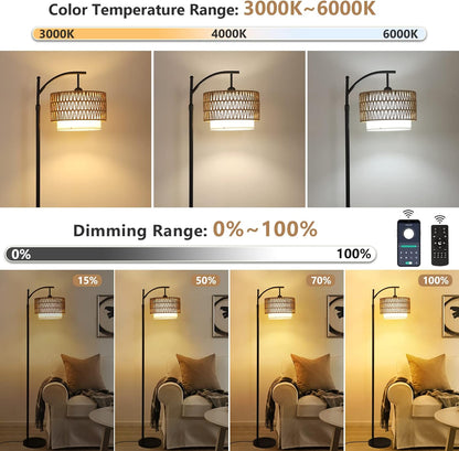 Modern Arc Floor Lamp with Dimmable LED Bulb