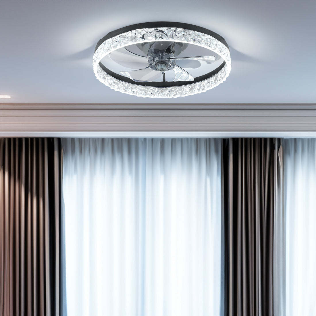 Dimmable LED ceiling fan with lights