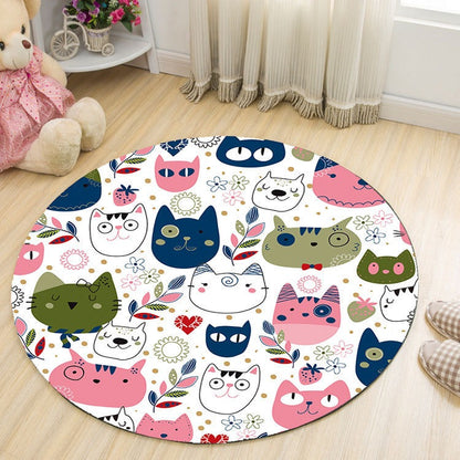 Round Plush Living Room Carpet | Soft Floor Rug