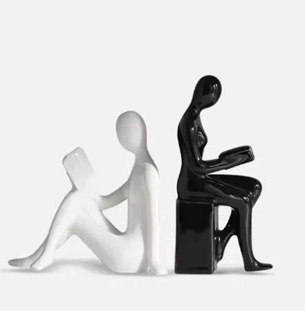 Modern character bookends for home décor