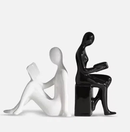 Modern character bookends for home décor