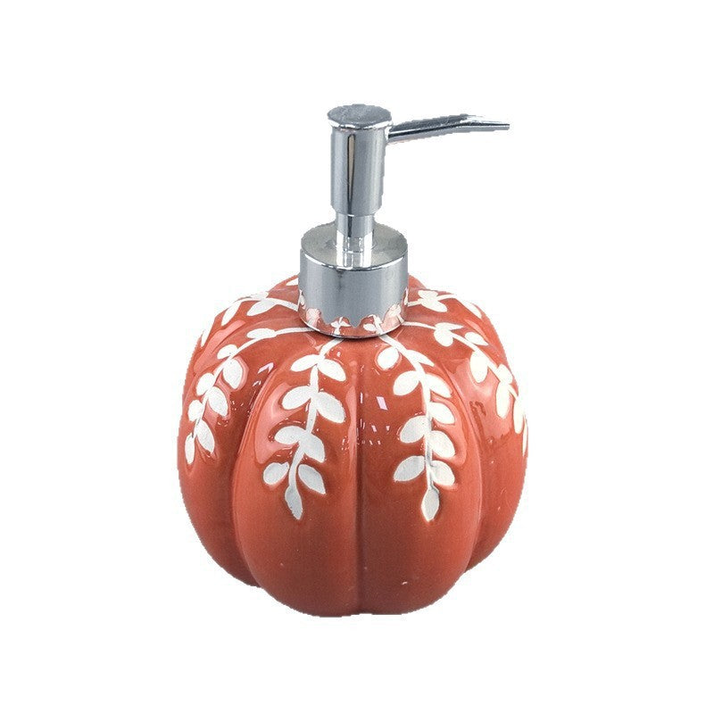Ceramic pumpkin pump bottle