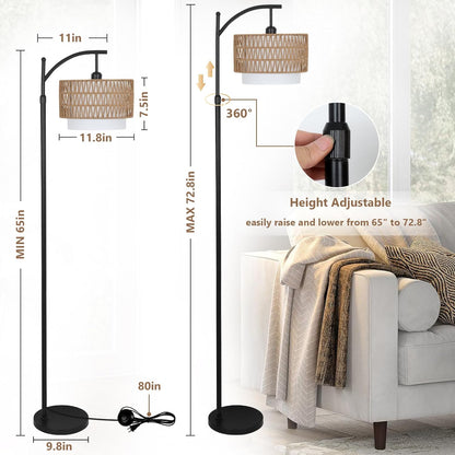 Modern Arc Floor Lamp with Dimmable LED Bulb
