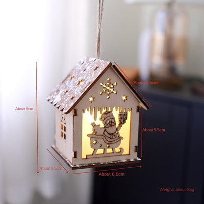 Wooden Christmas Light-Up House Decoration