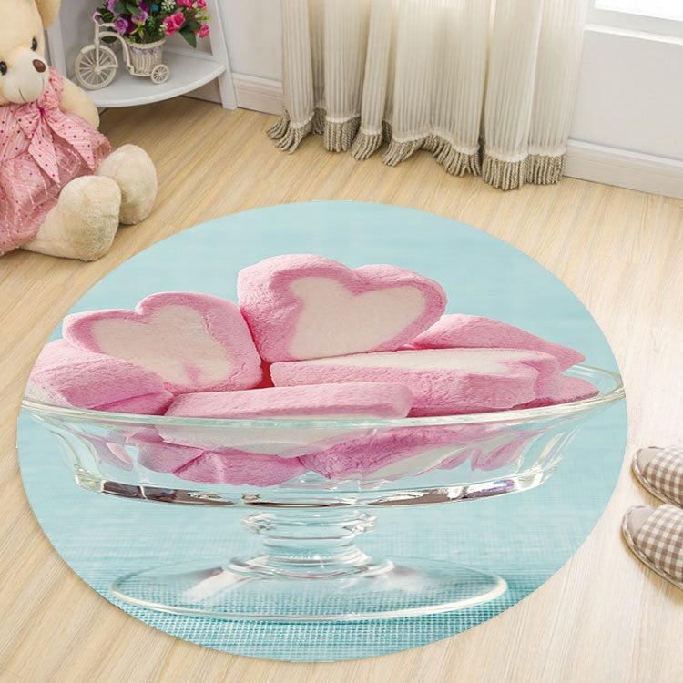 Round Plush Living Room Carpet | Soft Floor Rug