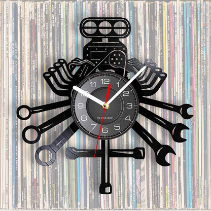 Vintage record wall clock for living room and office