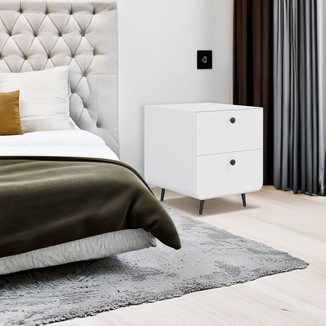 Modern nightstand storage cabinet for bedroom or living room