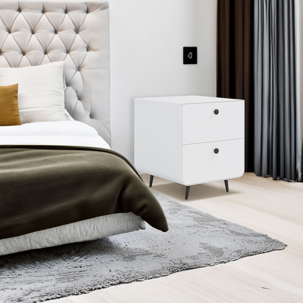 Modern nightstand storage cabinet for bedroom or living room