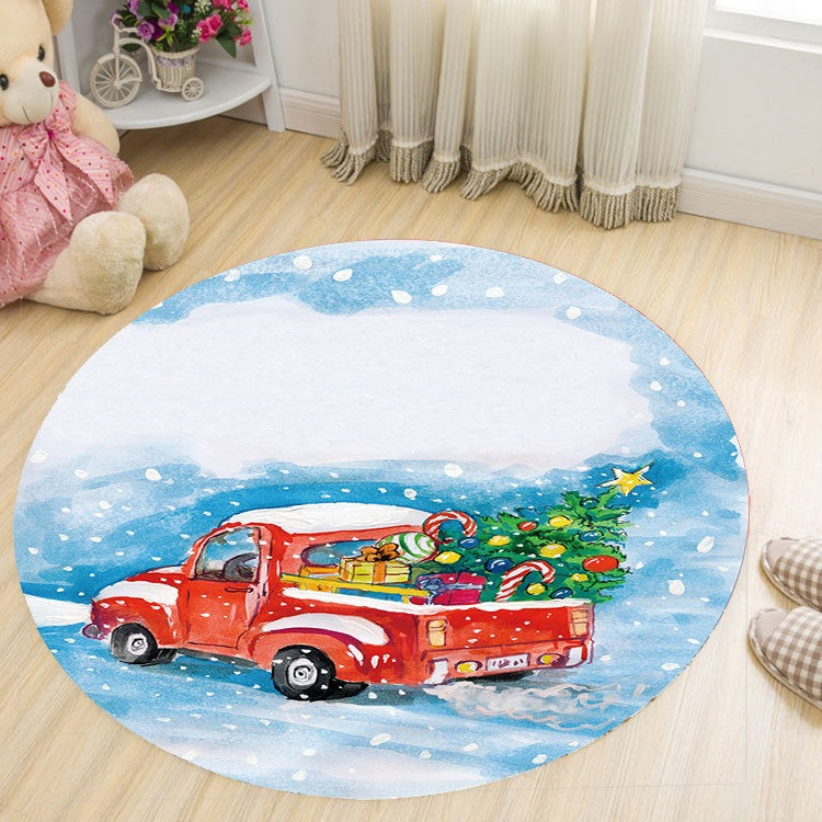 Round Plush Living Room Carpet | Soft Floor Rug