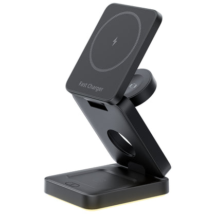 3 in 1 Wireless Charger Magnetic Foldable Charger For iphone charger power Adapter Charging Stand &amp; Holder