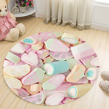 Round Plush Living Room Carpet | Soft Floor Rug